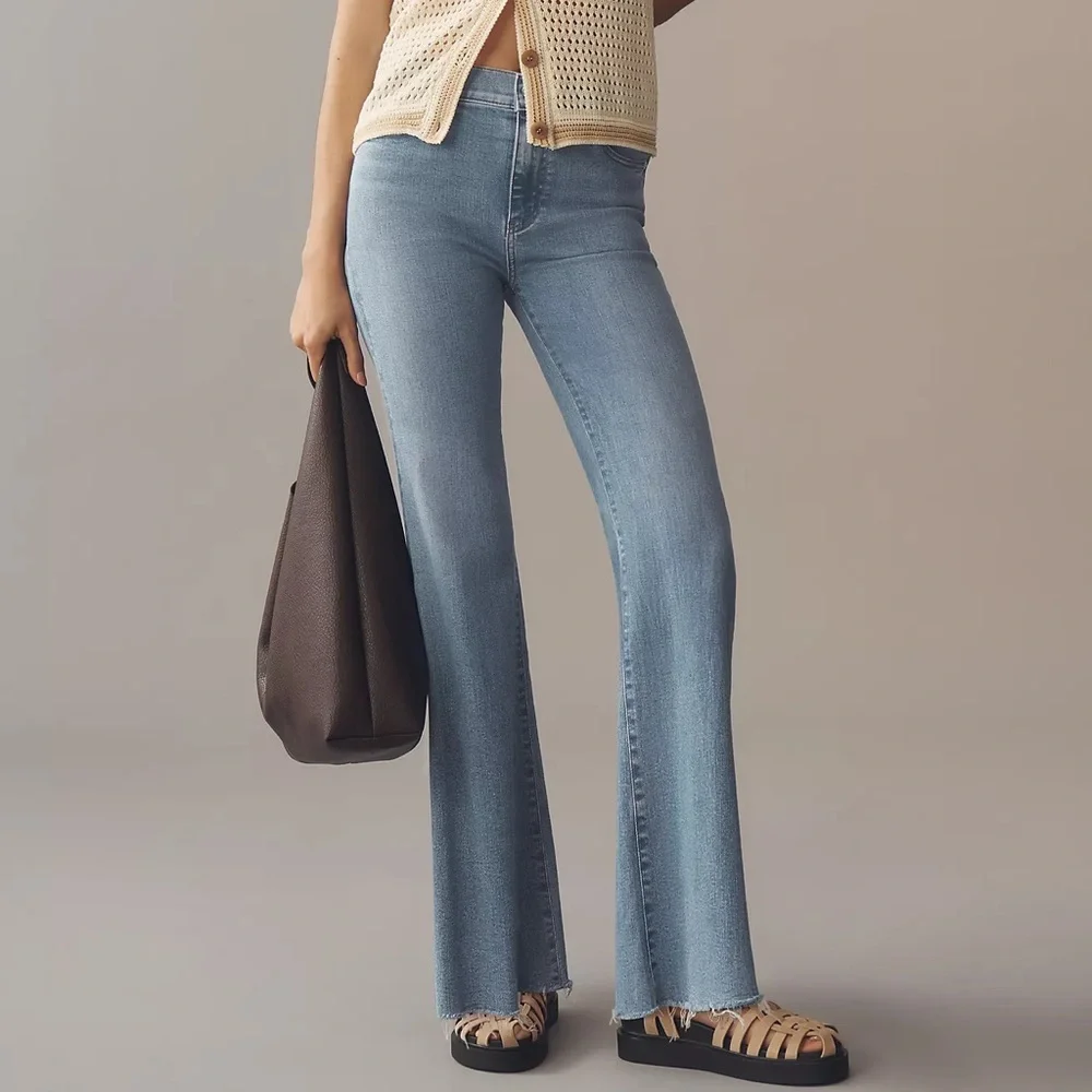 Frame Denim Jeans Icon‎ Flare Raw Hem Wide Leg Sz 24 - Picture 3 of 16